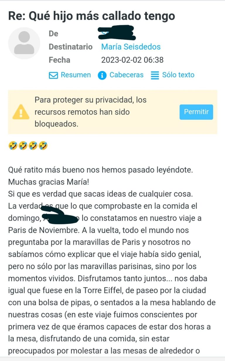 Mensaje para María Seisdedos, propietaria de Farmacia en Carbonero